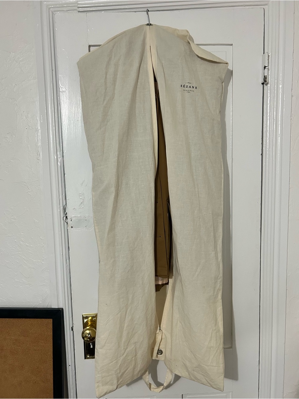 SEZANE Alfred Coat Hooded Button Up In Camel - Picture 11 of 13